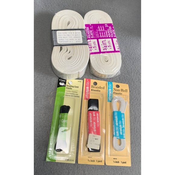 Elastic & Cord Assortment: Dritz Beading Cord Stretchrite Braided & Rubber for C - Picture 4 of 5